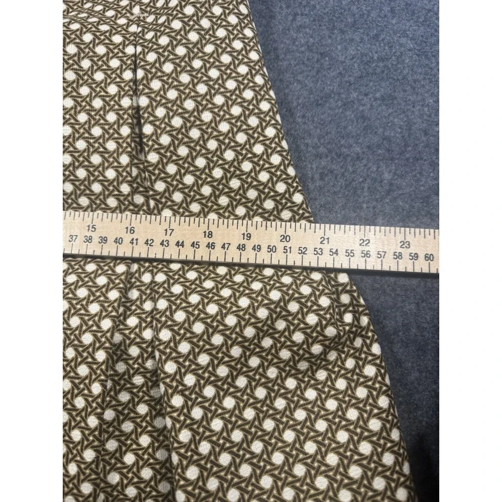 Talbots Petites Brown‎ Geometric Cane Print A-Line Skirt Size 4P